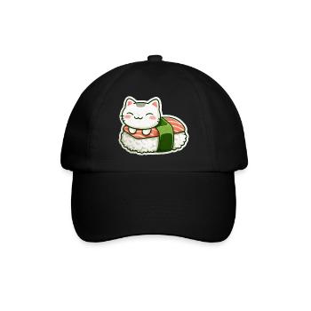 Kawaii Sushi Cat en Roll - Casquette classique - noir/noir - Devant