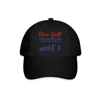 Disc Golf Evolution Of Fun Wirf Dich Zu - Baseballkappe - Schwarz/Schwarz - Vorne