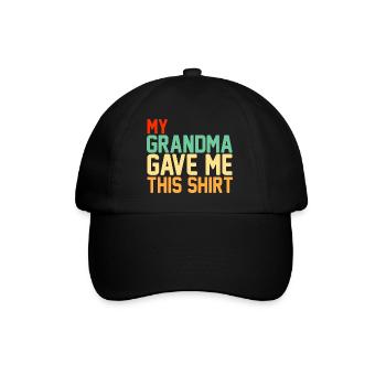 Meine Oma hat mir diesen lustigen Retro-Slogan gegeben - Baseballkappe - Schwarz/Schwarz - Vorne