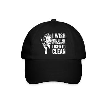 Haushalt Humor Shirt für Frauen - Baseballkappe - Schwarz/Schwarz - Vorne