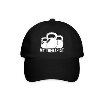 My Therapist Kettlebell Fun GYM Fitness - Baseball Cap - black/black - Front