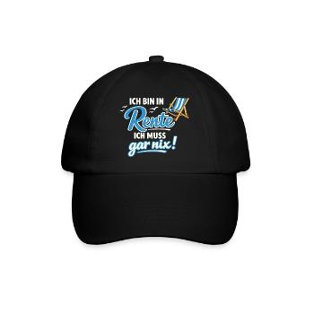 Rente Ich Muss Gar Nix Geschenk Männer - Baseballkappe - Schwarz/Schwarz - Vorne