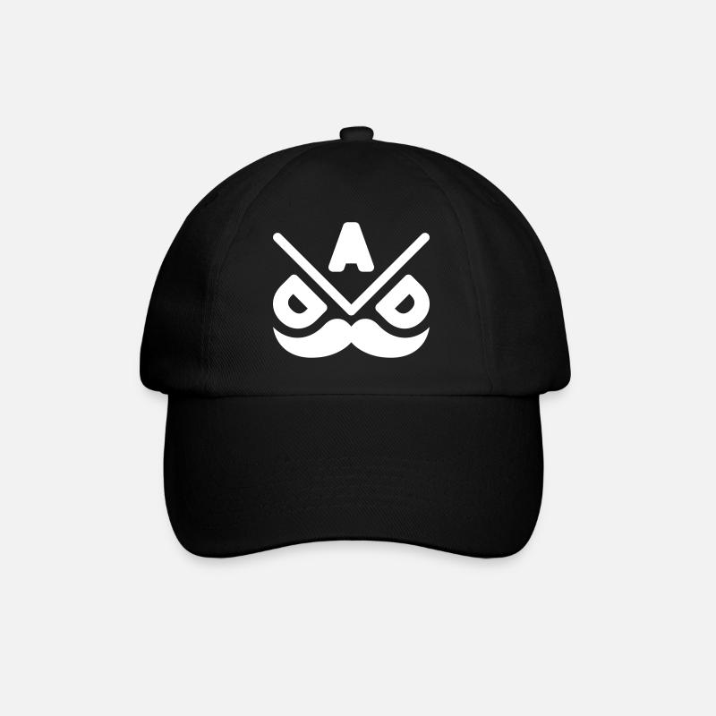 Geometrisches Schnurrbart-Emblem - Baseballkappe - Schwarz/Schwarz