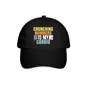 Zahlen zählen ist mein Cardio Crunching Numbers - Baseballkappe - Schwarz/Schwarz - Vorne