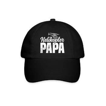 Helikopter Papa - Baseballkappe - Schwarz/Schwarz - Vorne
