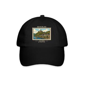 Deutschland Cochem Vintage Reisemarke - Baseballkappe - Schwarz/Schwarz - Vorne