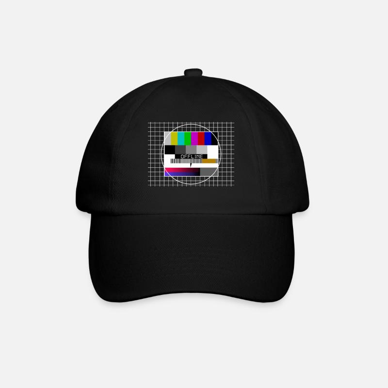 offline, internet, Testbild, tv - Baseballkappe - Schwarz/Schwarz