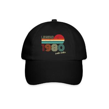Legend 1980's Birthday Shirt Gift Anniversary - Baseball Cap - black/black - Front