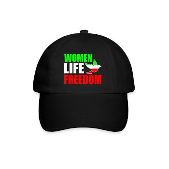 Women life freedom - Baseballkappe - Schwarz/Schwarz - Vorne