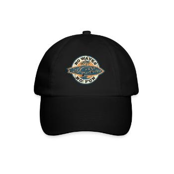 No Waves No Fun - Surfer - Geschenk - Baseballkappe - Schwarz/Schwarz - Vorne
