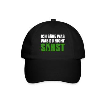Cannabis, Ich sähe was was du nicht sähst, Hanf - Baseballkappe - Schwarz/Schwarz - Vorne