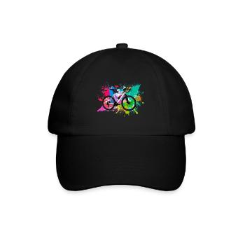 illustration,VTT,vélo de route,graffiti,coloré - Casquette classique - noir/noir - Devant