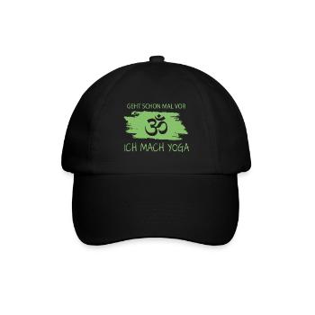Geht schon mal vor ich mach Yoga - Baseballkappe - Schwarz/Schwarz - Vorne