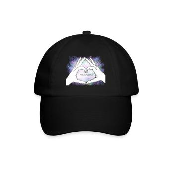 Hands form a heart. I am wonderful - Baseball Cap - black/black - Front