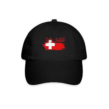 Swiss Schweiz - Baseballkappe - Schwarz/Schwarz - Vorne
