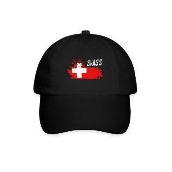 Swiss Schweiz - Baseballkappe - Schwarz/Schwarz - Vorne