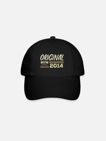 Original 2014 Retro Geburtstagsgeschenk geboren im Jahr 2014 - Baseballkappe - Schwarz/Schwarz