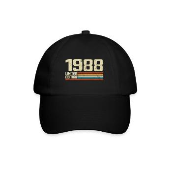 Vintage 1988 Anniversaire Rétro - Né en 1988 - Casquette classique - noir/noir - Devant