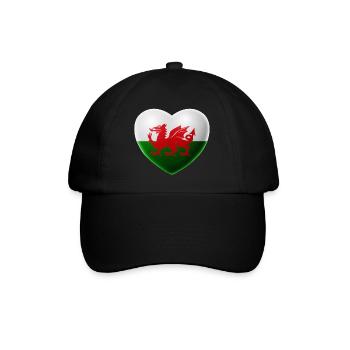 Heart (Wales / Cymru) - Baseball Cap - black/black - Front