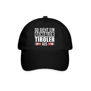 Genialer Tiroler - Baseballkappe - Schwarz/Schwarz - Vorne