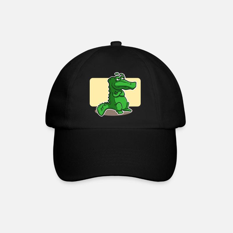 süsses Krokodil - Baseballkappe - Schwarz/Schwarz