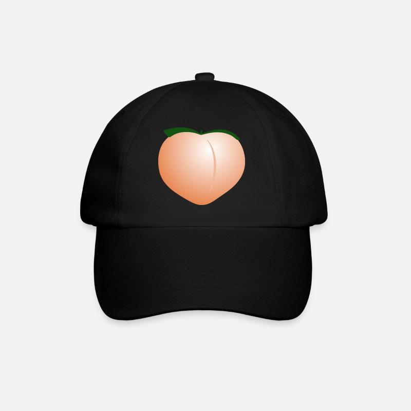 Pfirsich - Baseballkappe - Schwarz/Schwarz
