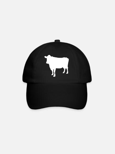 cow - Baseball Cap - black/black
