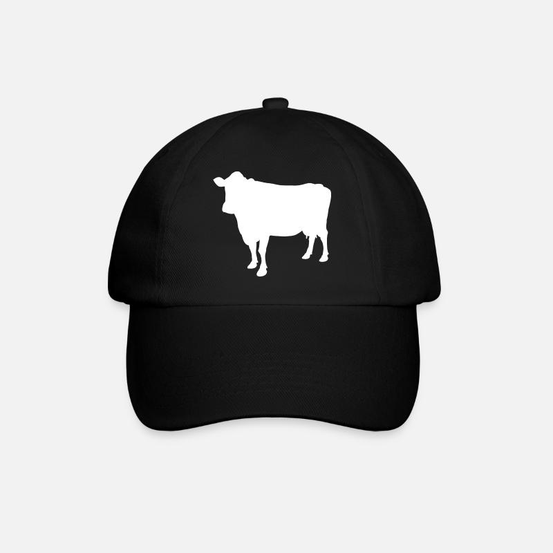 cow - Baseball Cap - black/black
