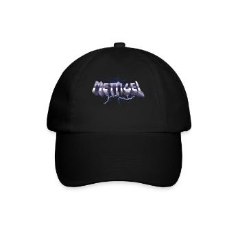 Mettigel T Shirt Design Heavy Metal Schriftzug - Baseballkappe - Schwarz/Schwarz - Vorne