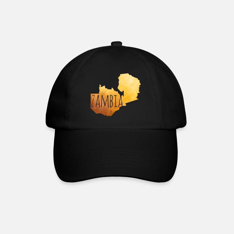 Zambia - Baseballkappe - Schwarz/Schwarz