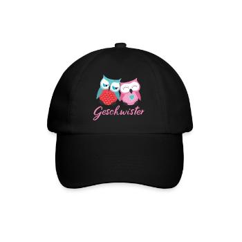 Geschwister Eulen - Baseballkappe - Schwarz/Schwarz - Vorne