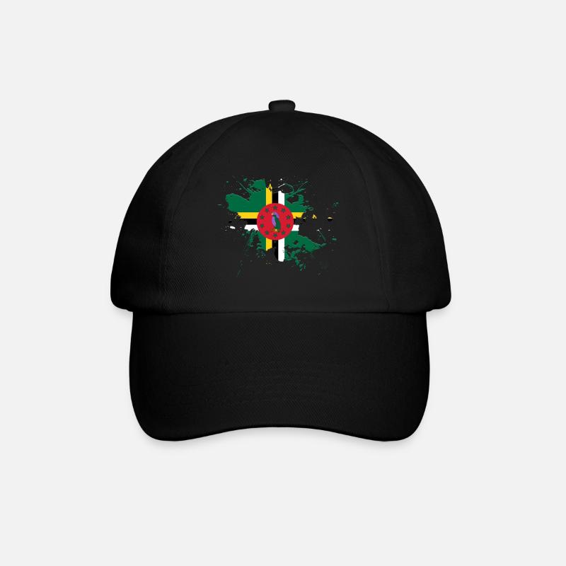 Drapeau de la Dominique comme une touche de couleur - Casquette classique - noir/noir