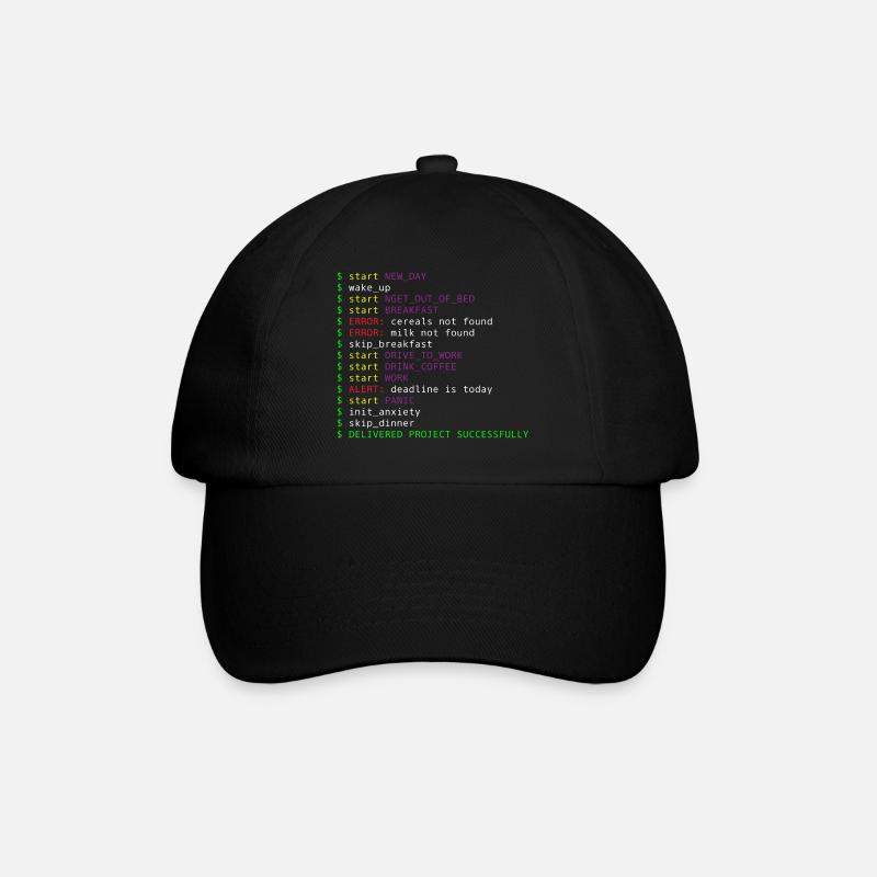 New day Programming Informatic Geschenk Spruch - Baseballkappe - Schwarz/Schwarz