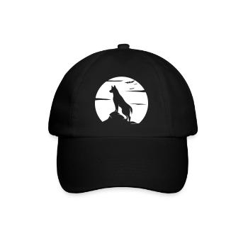 loup, pleine lune, halloween, loup-garou, nuit, hurler, chien - Casquette classique - noir/noir - Devant