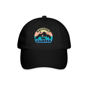 Dachzelt Camper | Hartschalendachzelt Geschenk - Baseballkappe - Schwarz/Schwarz - Vorne