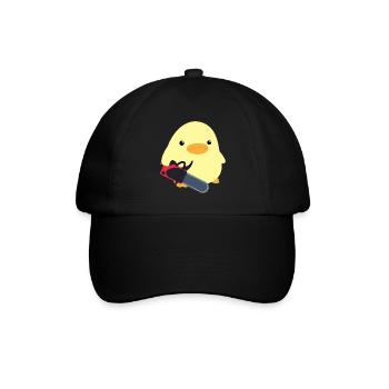 Duck with chainsaw meme chick gift idea chicken - Baseball Cap - black/black - Front