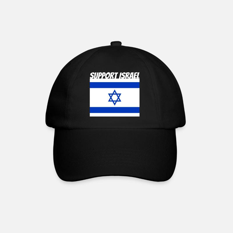 Support Israel - Baseballkappe - Schwarz/Schwarz