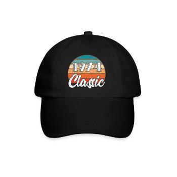 Anniversary Birthday 1974 Classic Colors Design - Baseballkappe - Schwarz/Schwarz - Vorne
