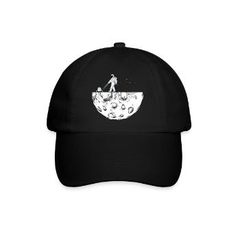 Astronaut mows the moon Space travel Space - Baseball Cap - black/black - Front