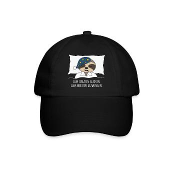 Faultier zum schlafen geboren arbeiten gezwungen - Baseballkappe - Schwarz/Schwarz - Vorne