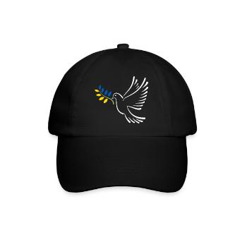 Friedenstaube Ukraine - Baseballkappe - Schwarz/Schwarz - Vorne