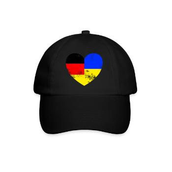 deutschland ukraine herz - Baseballkappe - Schwarz/Schwarz - Vorne