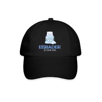 eisbaden eisloch pudelmütze jagertee eisbader - Baseballkappe - Schwarz/Schwarz - Vorne
