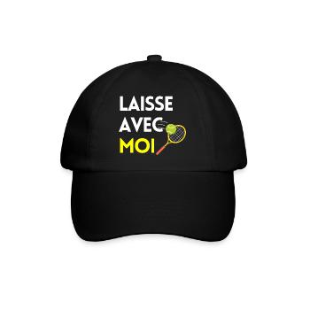 Laisse avec moi- Idee de cadeau pour fan de tennis - Casquette classique - noir/noir - Devant