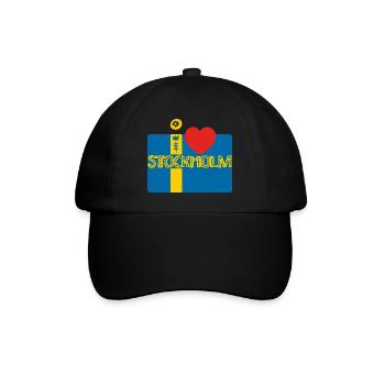 Stockholm - Baseballkappe - Schwarz/Schwarz - Vorne