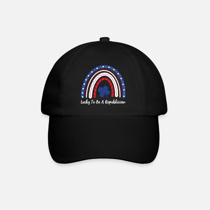 Lucky To Be A Republican  Rainbow - Baseballkappe - Schwarz/Schwarz