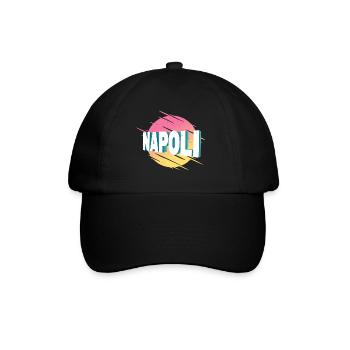 Neapel Napoli Italien Stadt Schrift Vintage Retro - Baseballkappe - Schwarz/Schwarz - Vorne