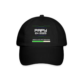 Papy en 2023 Naissance bébe Pour Futur Grand Frère - Baseball Cap - black/black - Front