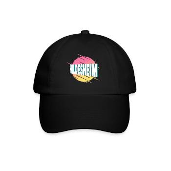 Hildesheim Deutschland Stadt Schrift Vintage Retro - Baseballkappe - Schwarz/Schwarz - Vorne
