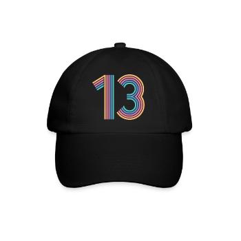 Cool Number 13 - 13 Years Old 13th Birthday Gift - Baseball Cap - black/black - Front